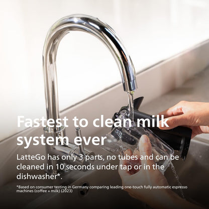 Philips LatteGo Series 5400 Fully Automatic Coffee Machine, 12 Drinks, Milk Frother, Touch Screen, 4 Profiles, Chrome Finish (EP5447/90)