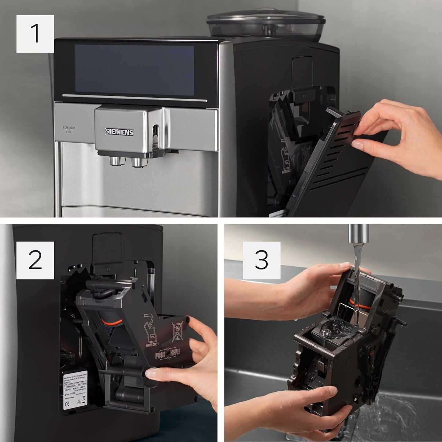 Siemens EQ.6 Plus s300 TE653501DE Fully Automatic Coffee Machine (1,500 Watts, Ceramic Grinder, Touch Sensor Direct Selection Buttons, Personalised Drink) Silver